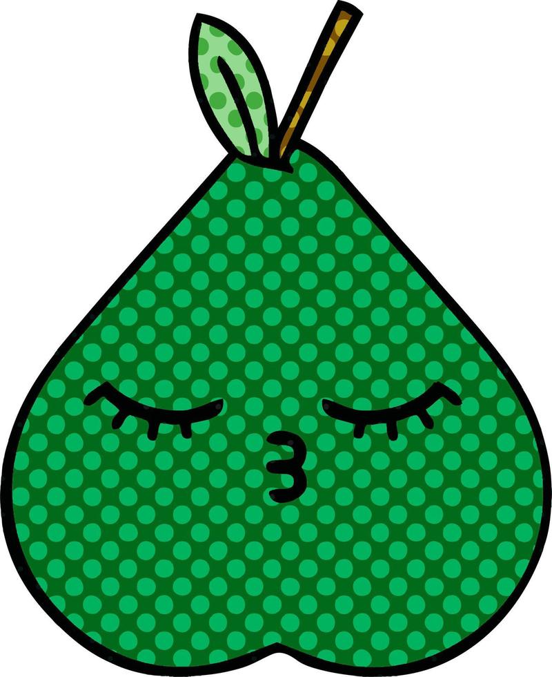 comic book style cartoon pear vector