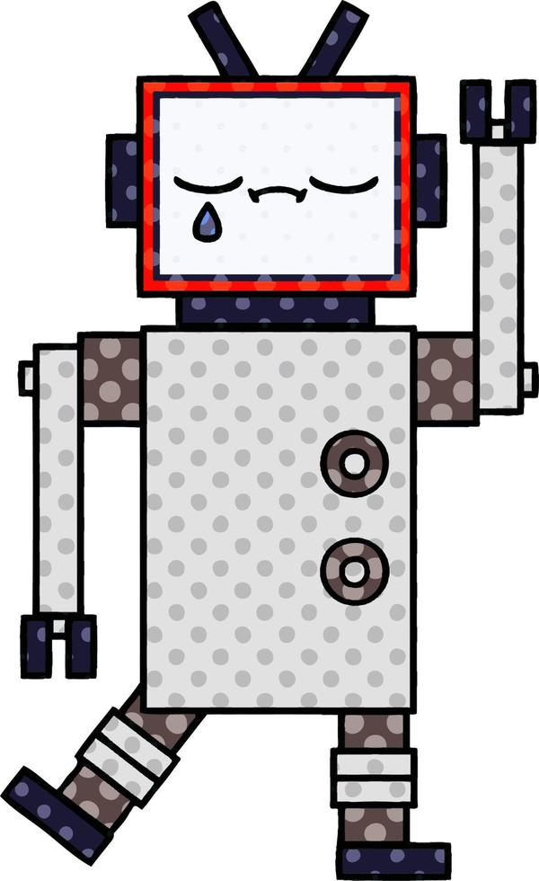 comic book style cartoon robot vector