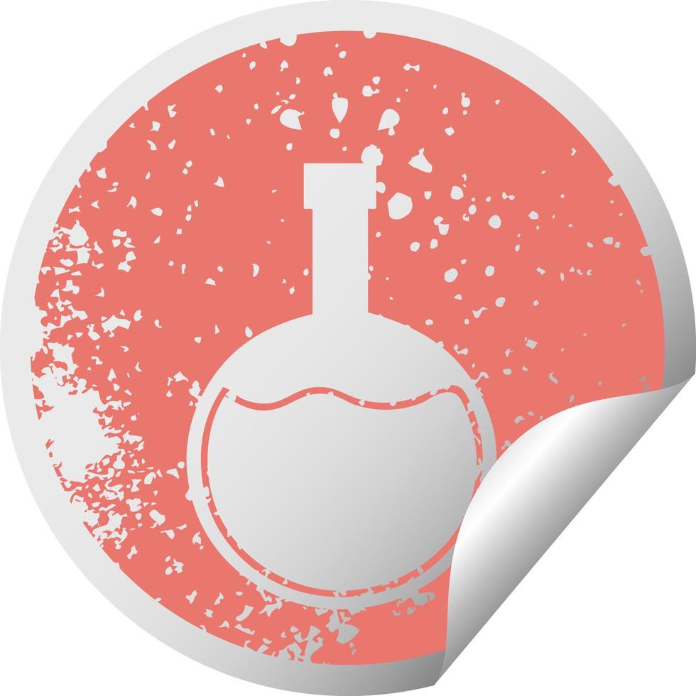 distressed circular peeling sticker symbol science experiment vector