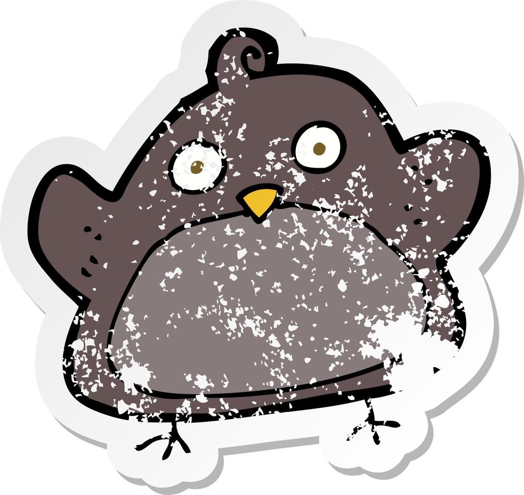 retro distressed sticker of a cartoon bird vector