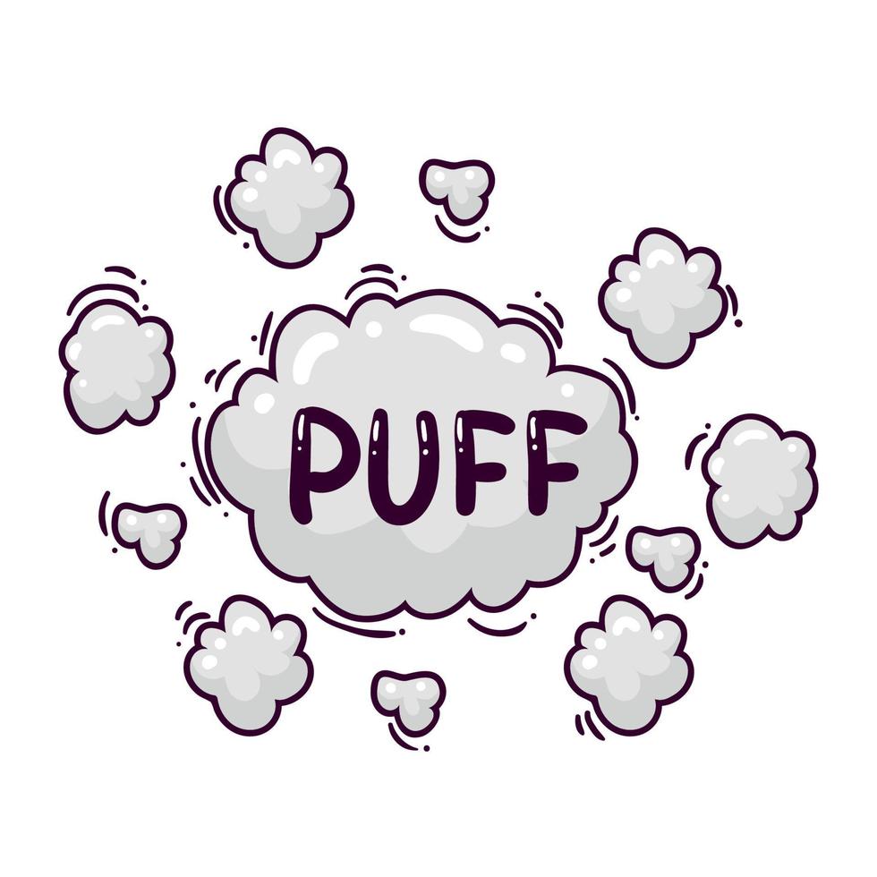 puff comic expression word vector