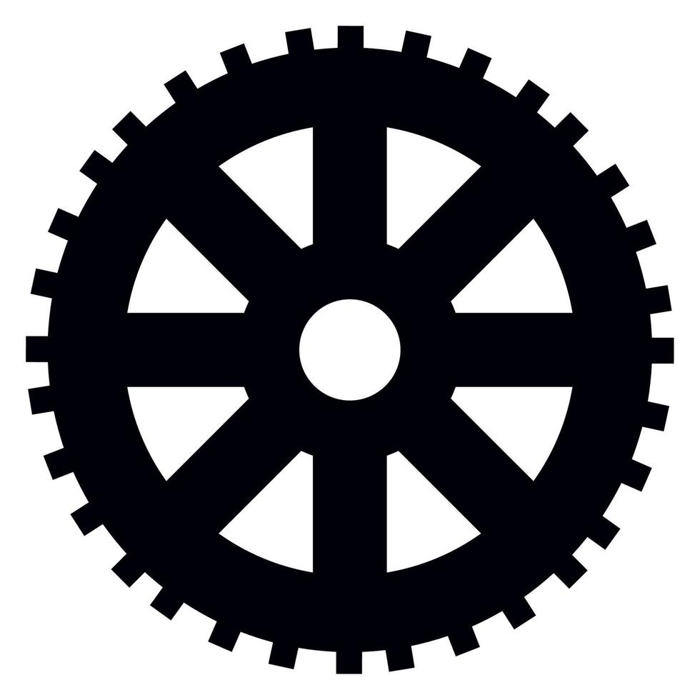 gear cog black silhouette vector