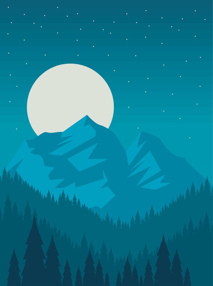 mountains and forest vector