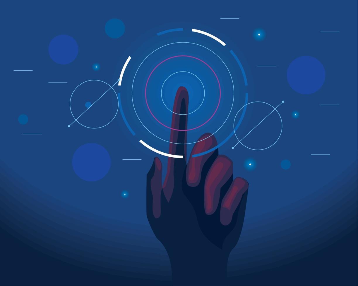hand human touching tech vector
