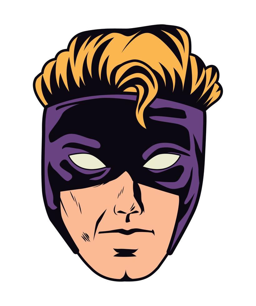 superhero head pop art vector