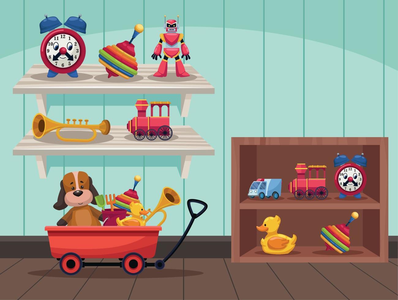 play room with toys vector