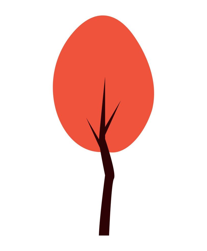 árbol rojo de la temporada de otoño vector