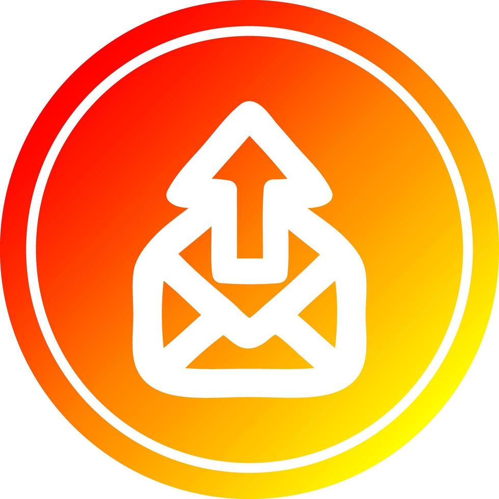 enviar correo electrónico circular en espectro de gradiente caliente vector