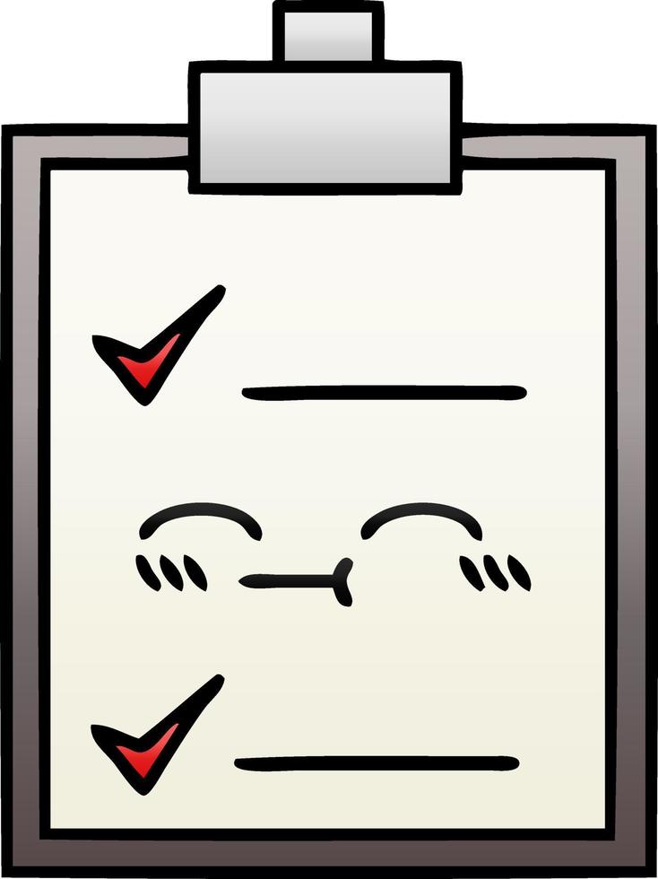 gradient shaded cartoon check list vector