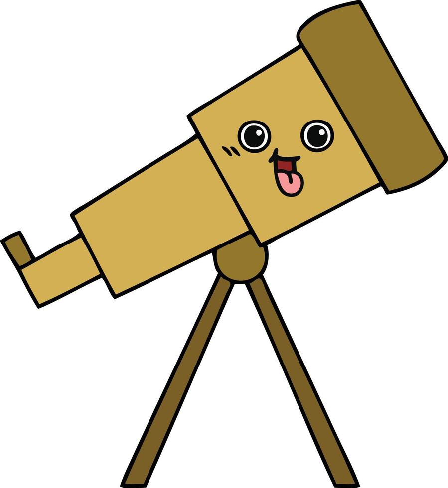 cute cartoon telescope vector