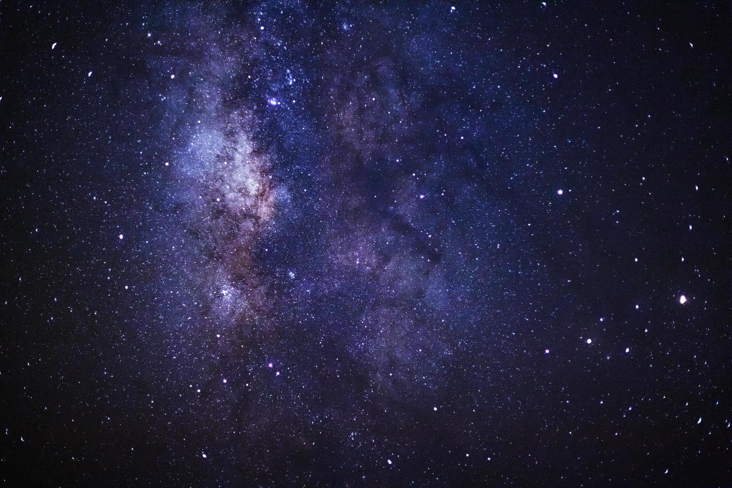 Close-up of Milky way galaxy with stars and space dust in the universe, Long exposure photograph, with grain. photo