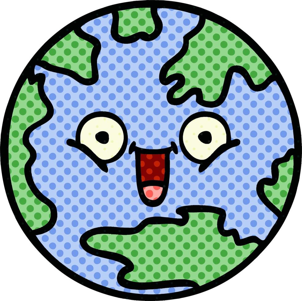 comic book style cartoon planet earth vector