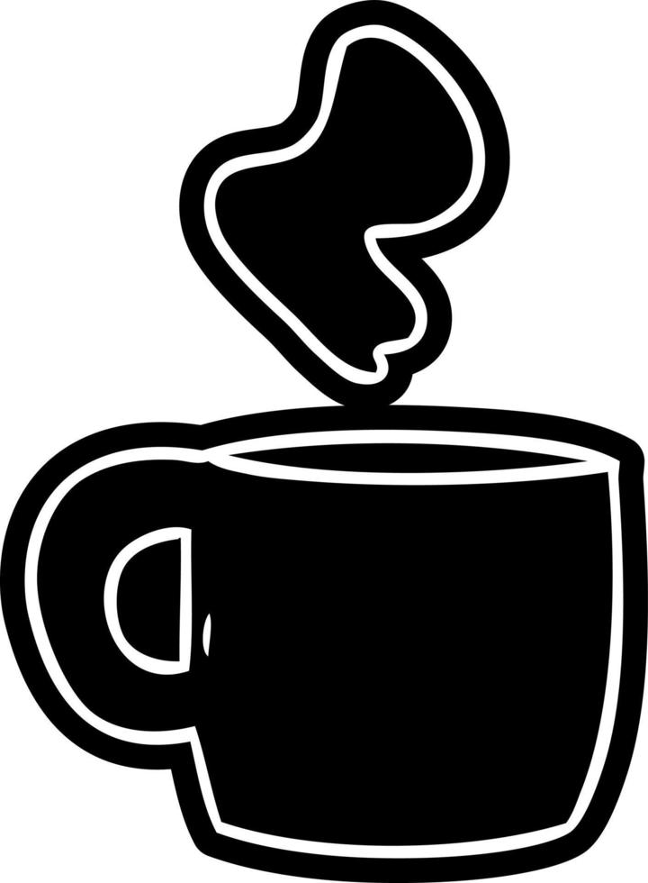 cartoon icon drawing of a steaming hot drink vector