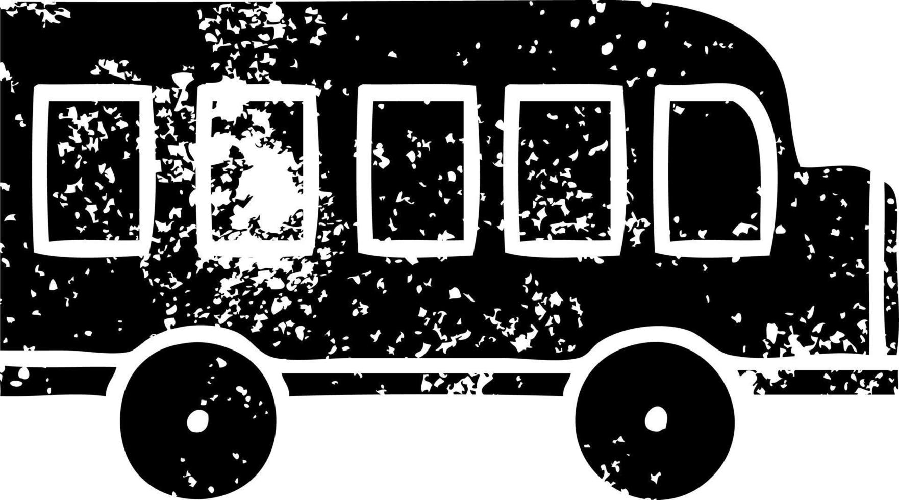 distressed symbol school bus vector