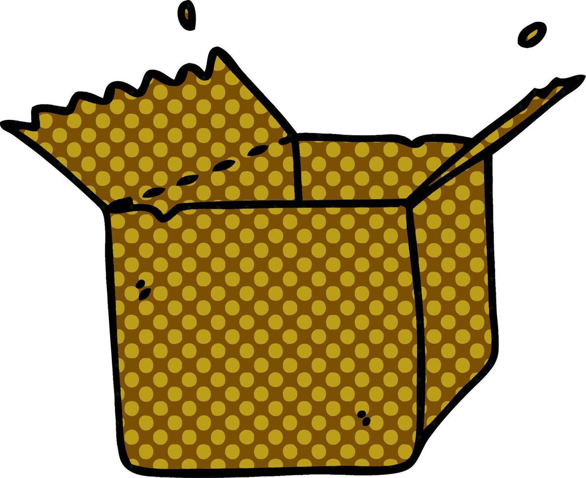 quirky comic book style cartoon open box vector