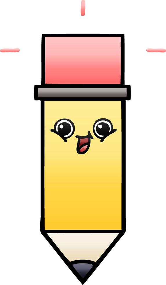 gradient shaded cartoon pencil vector