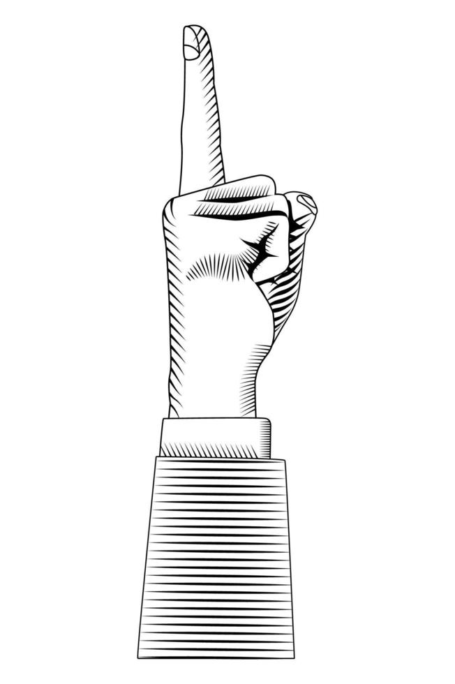 finger indexing up drawn vector