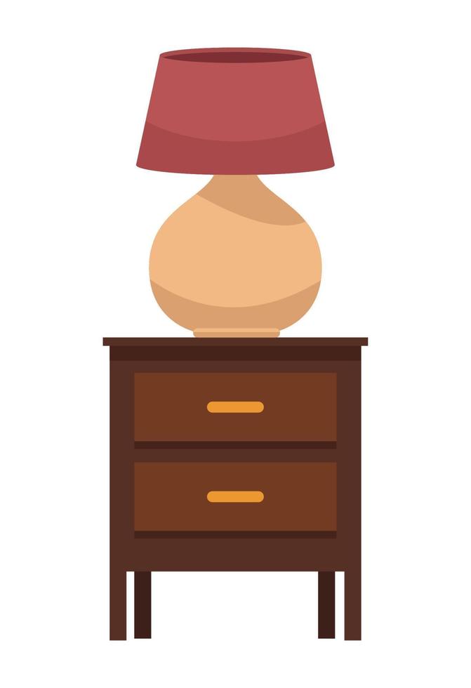 lamp in wooden drawer vector