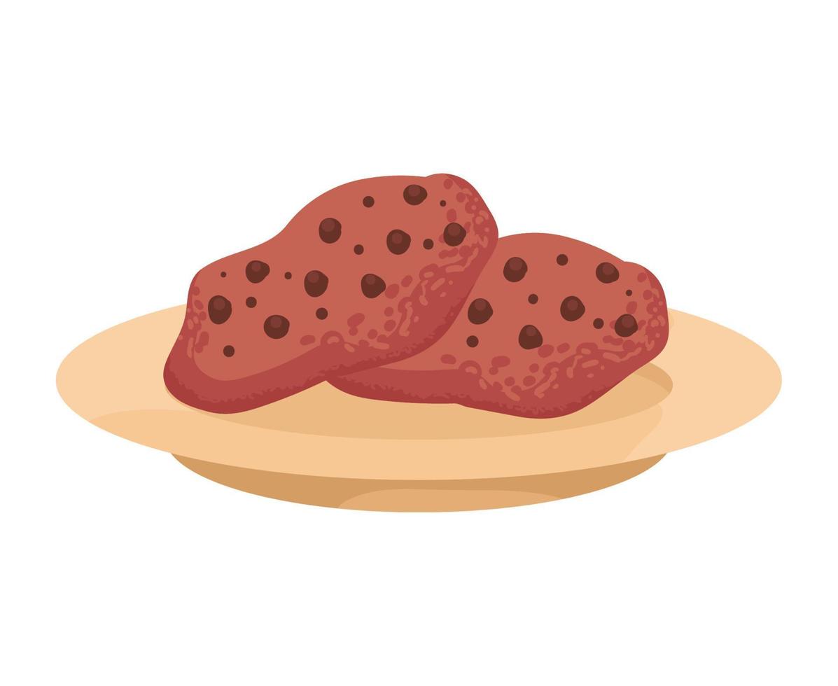 cookies in dish vector