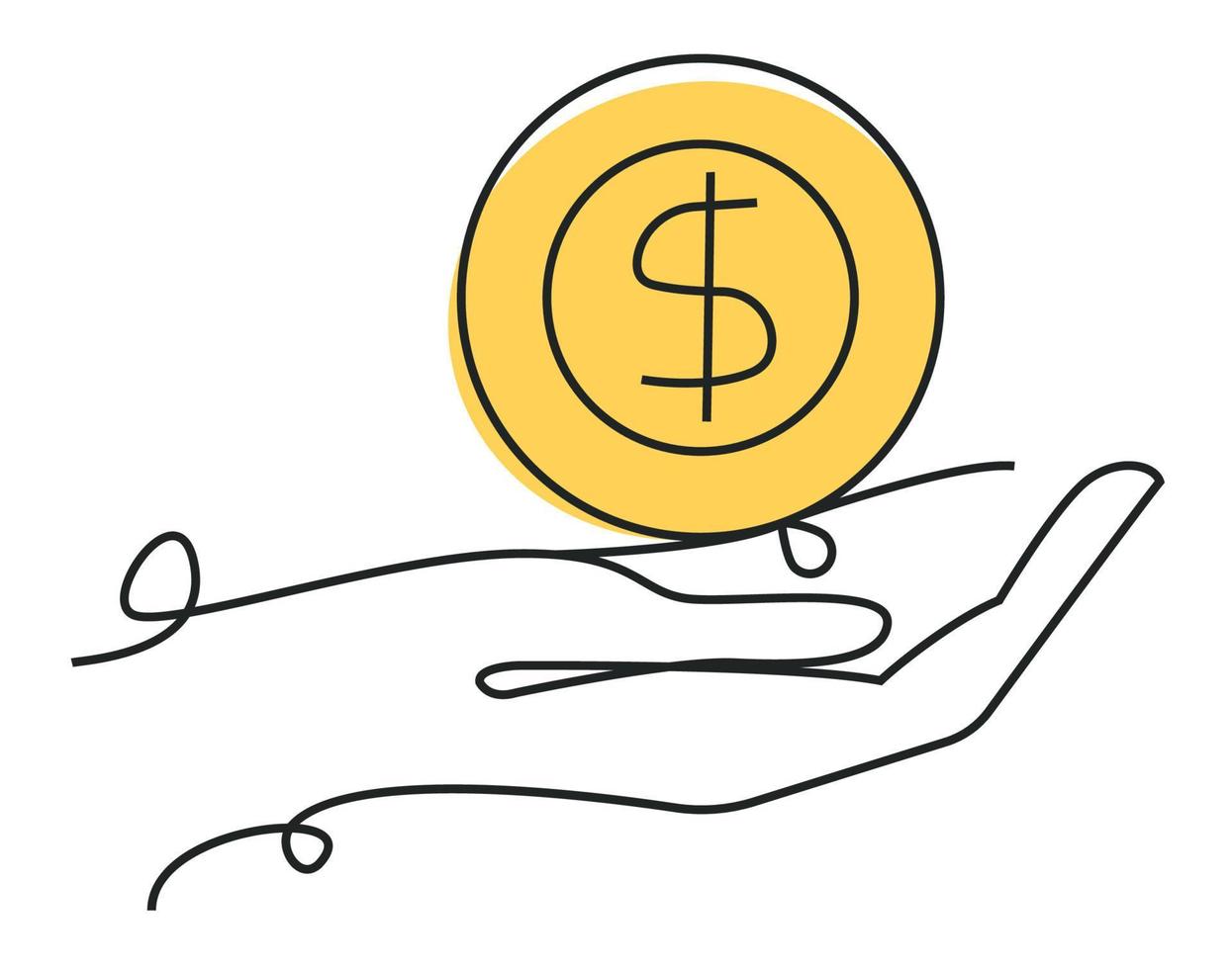 hand lifting coin vector