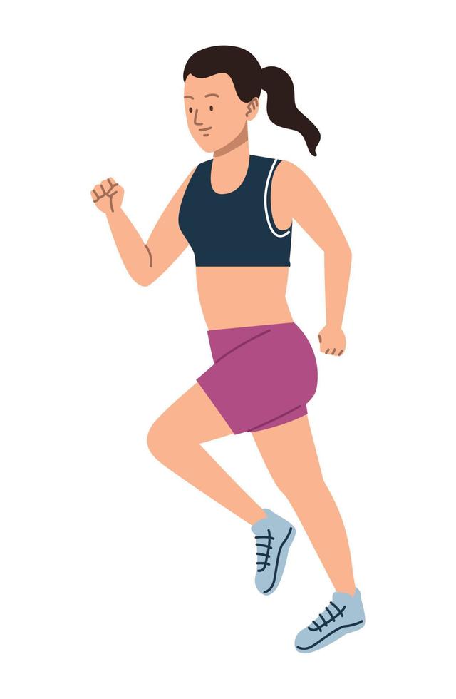 young sportswoman running vector