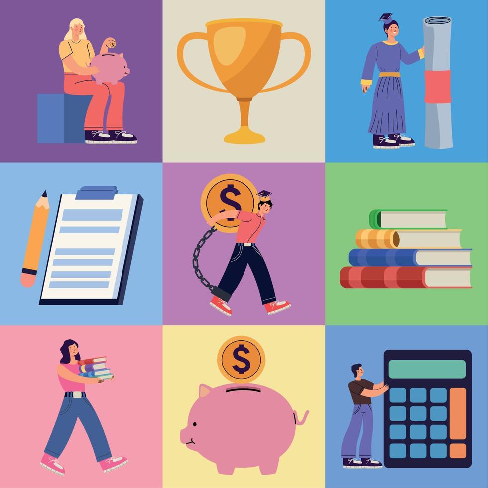 people with symbols vector