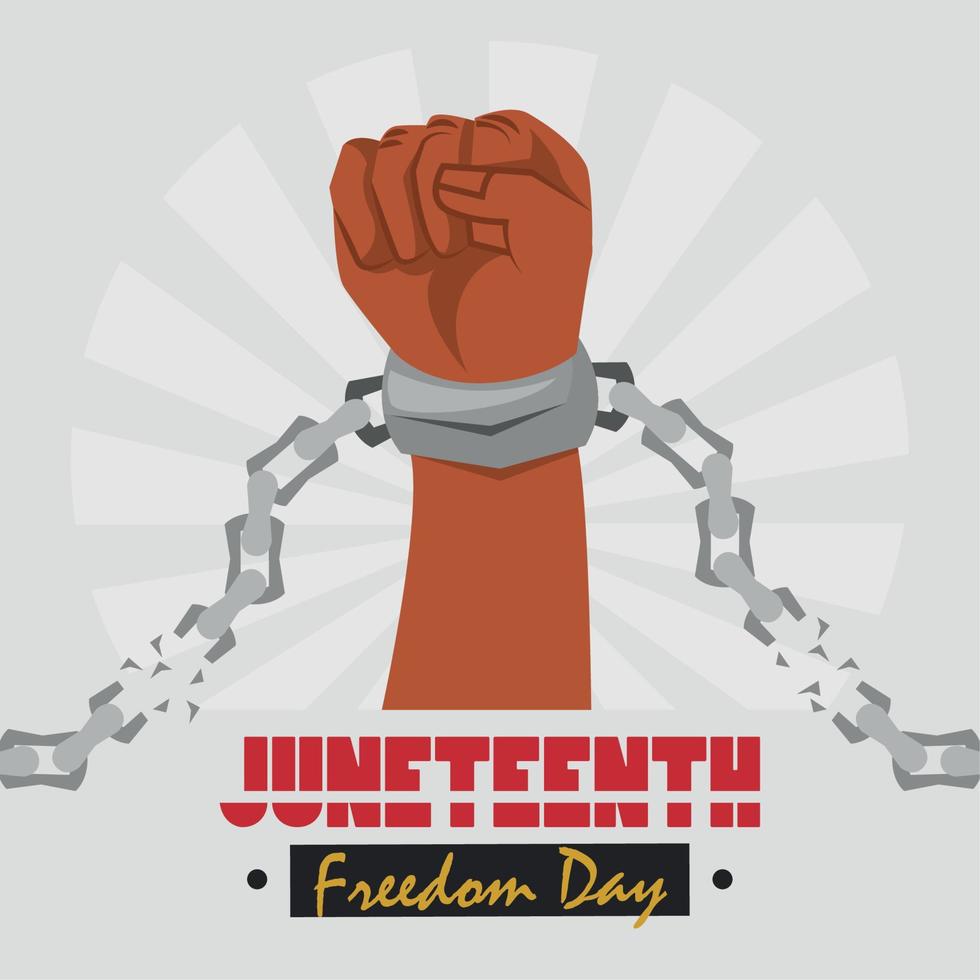 juneteenth lettering postcard vector