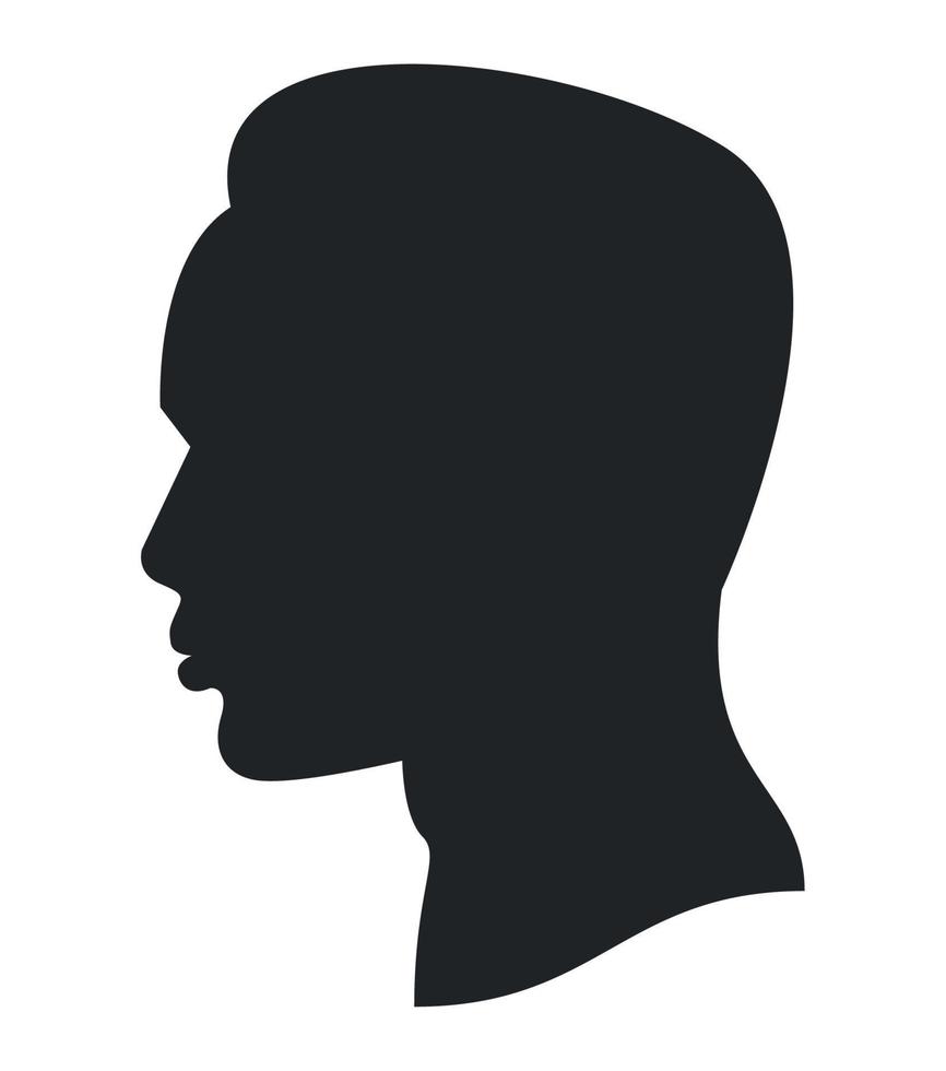 silueta de perfil de hombre afro vector