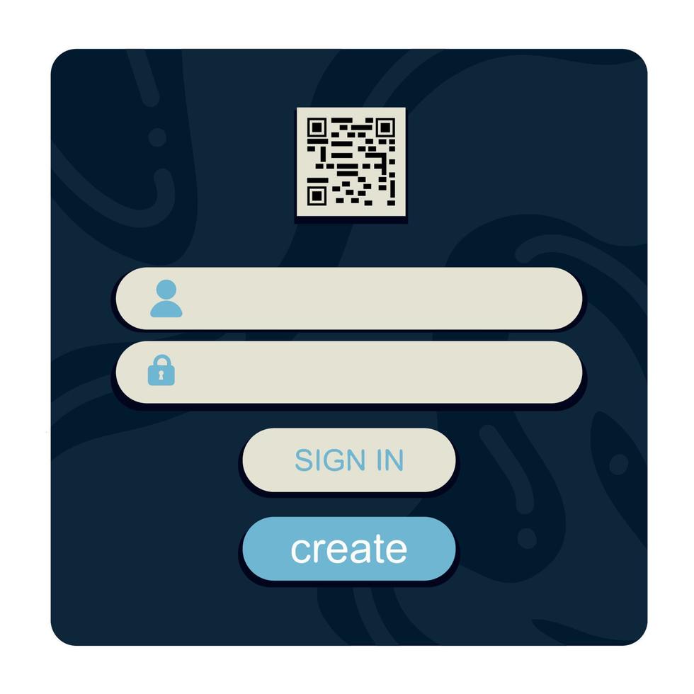 qr code login template vector