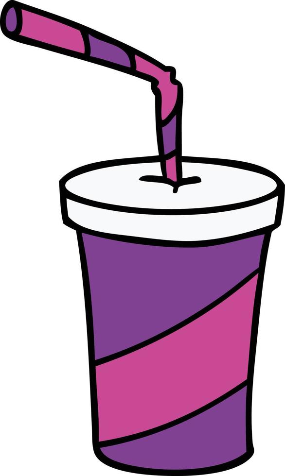 cartoon doodle of fastfood drink vector