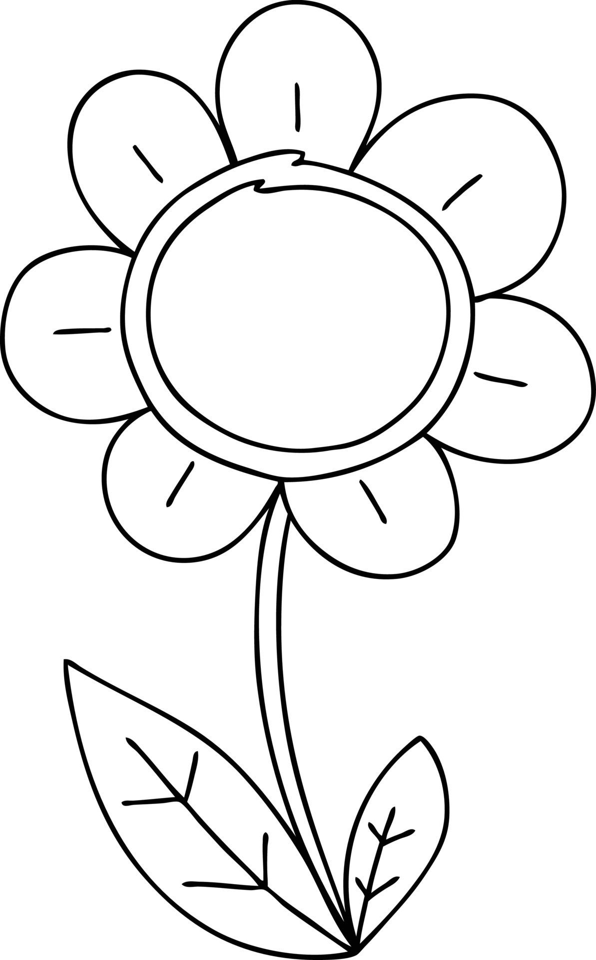 quirky line drawing cartoon daisy 10438305 Vector Art at Vecteezy