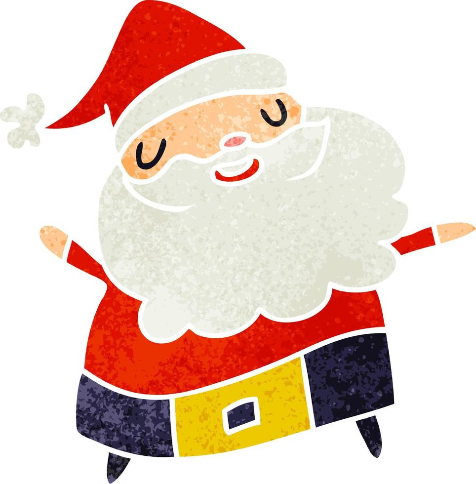 retro cartoon kawaii of santa claus vector