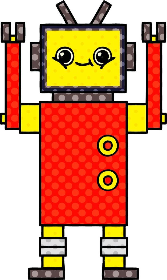 comic book style cartoon robot vector