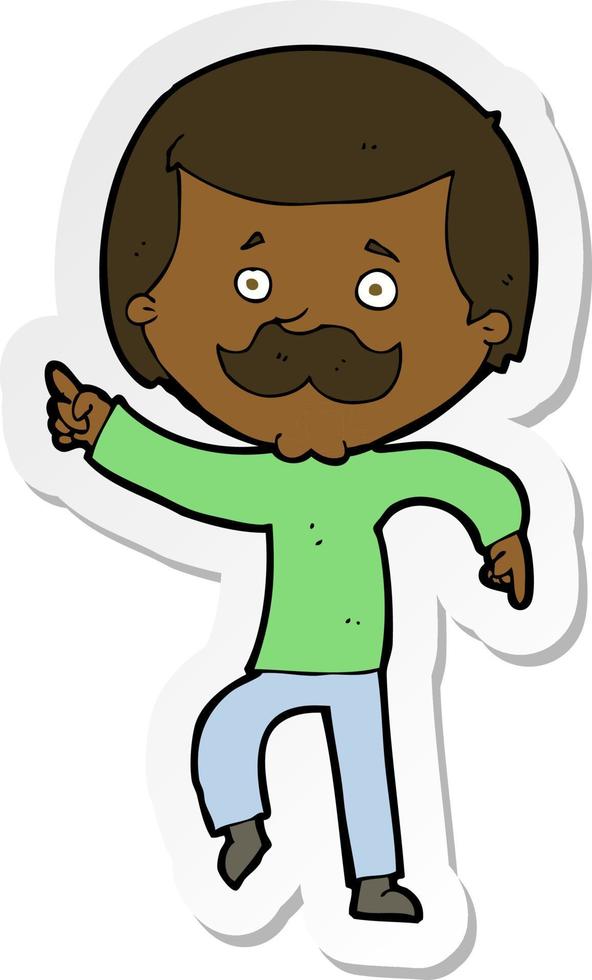 sticker of a cartoon dancing dad vector