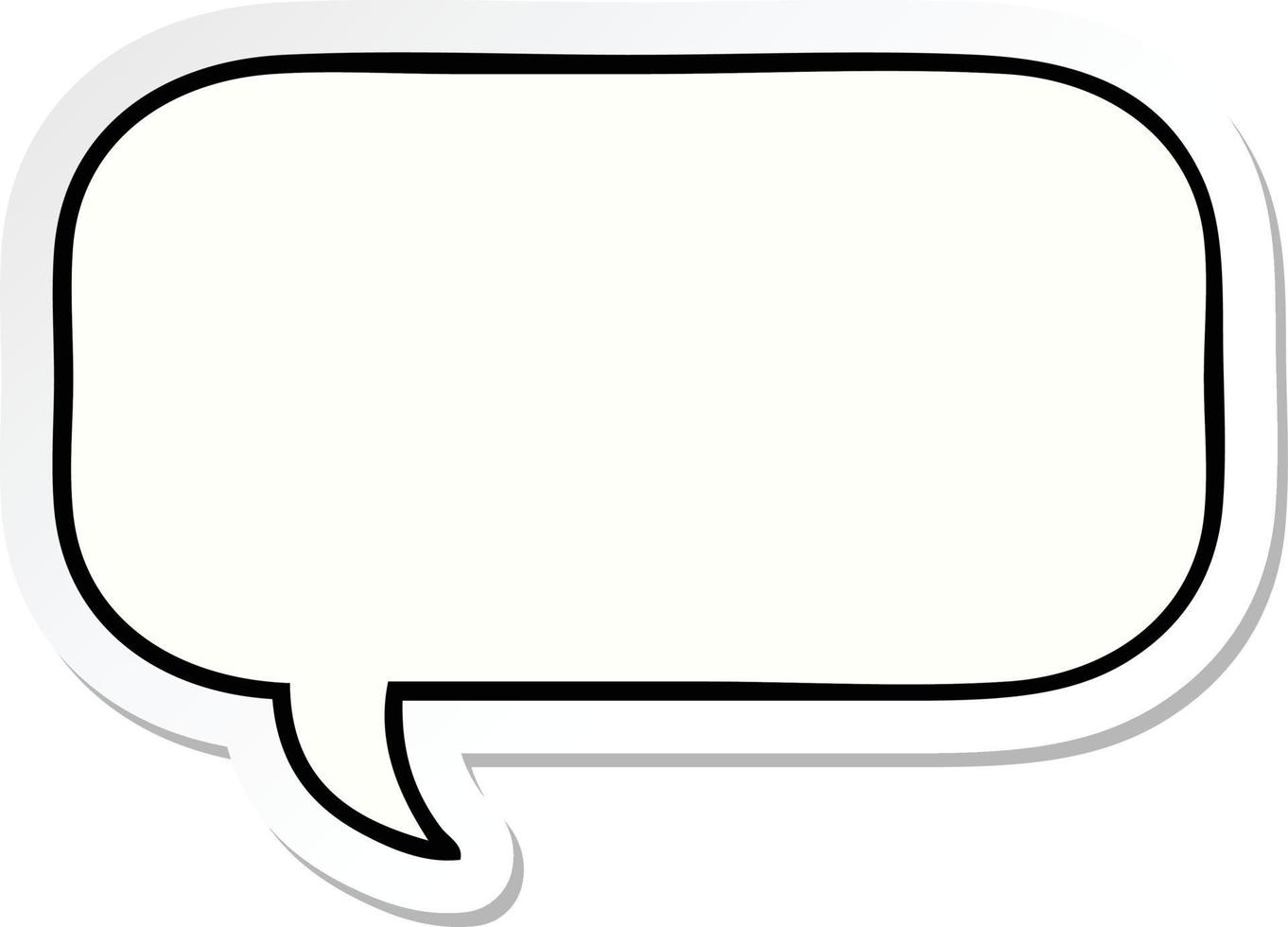 sticker of a cute cartoon speech bubble vector