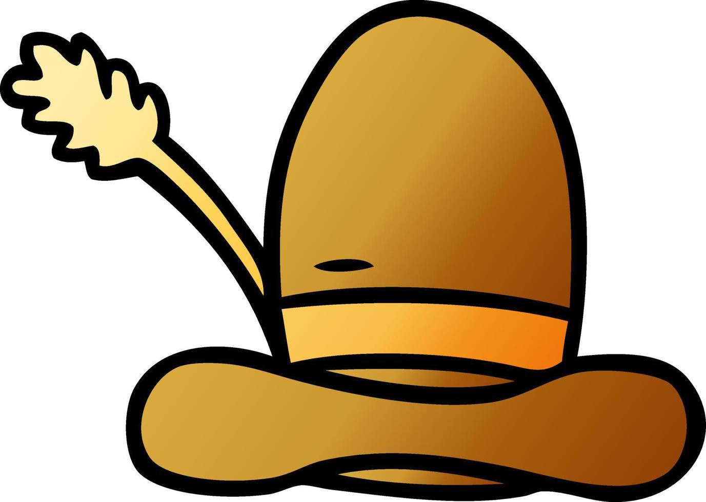 gradient cartoon doodle of a farmers hat vector