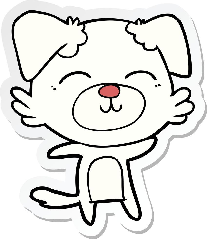 sticker of a cartoon dog vector