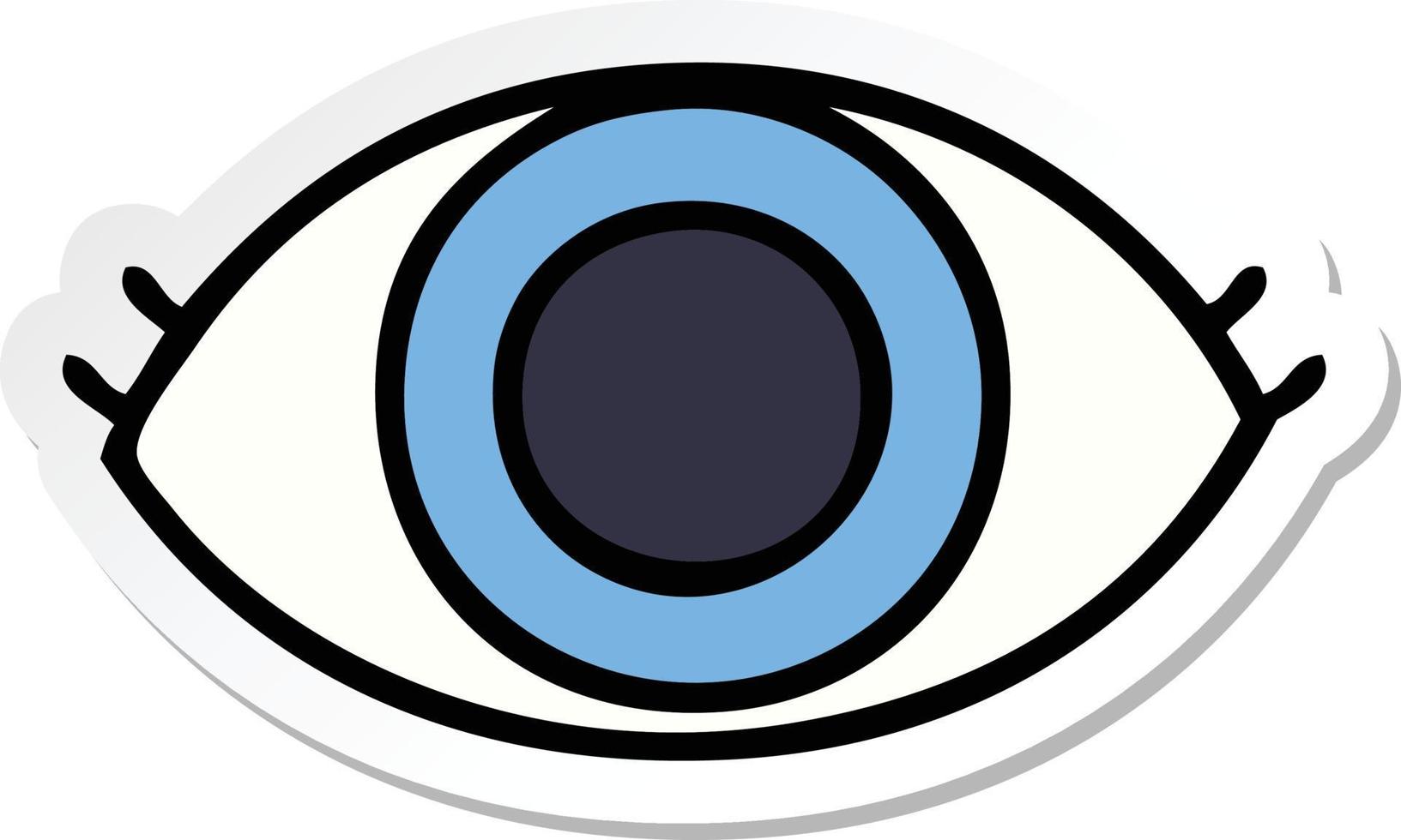 sticker of a cute cartoon eye vector