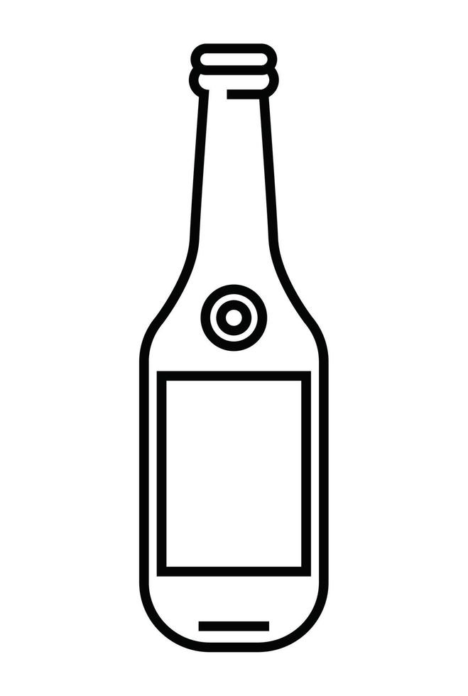 beer bottle drink sketch vector