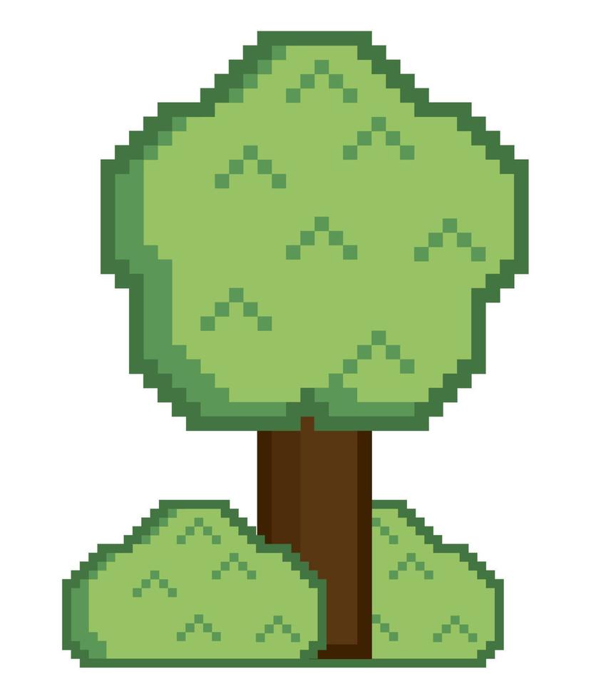 tree pixel art vector