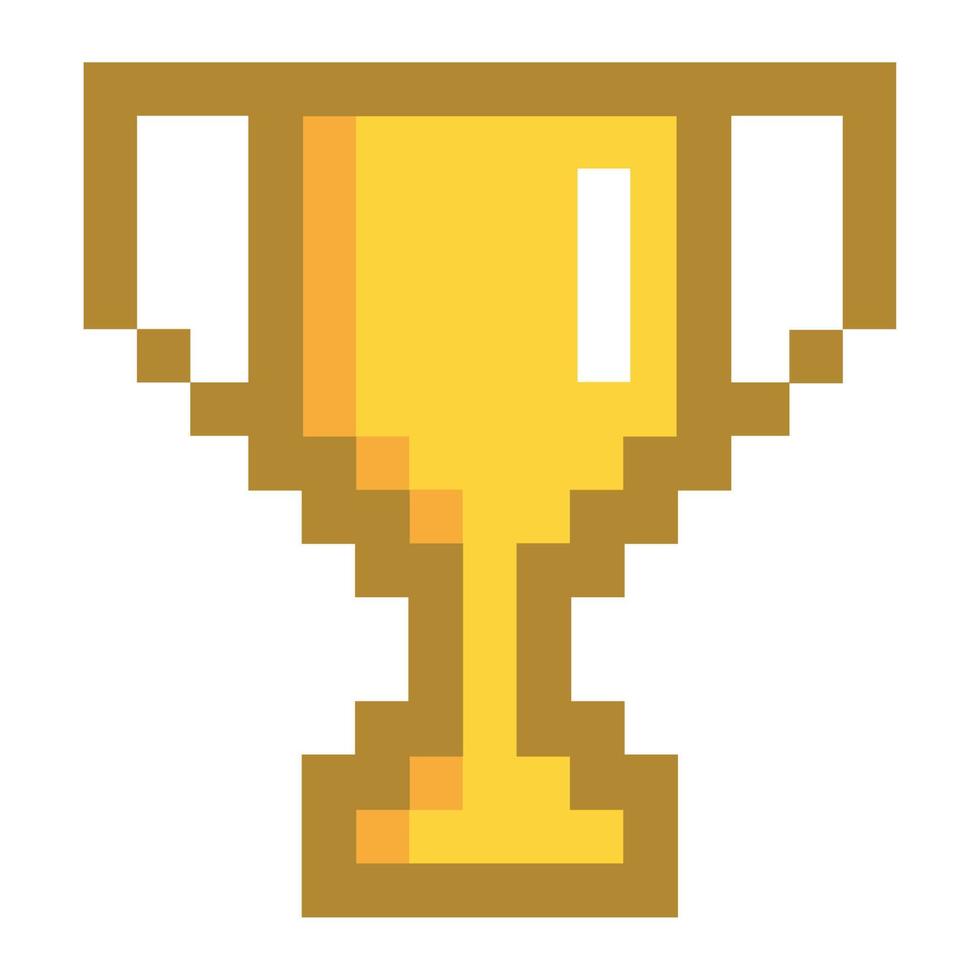pixel trophy cup vector