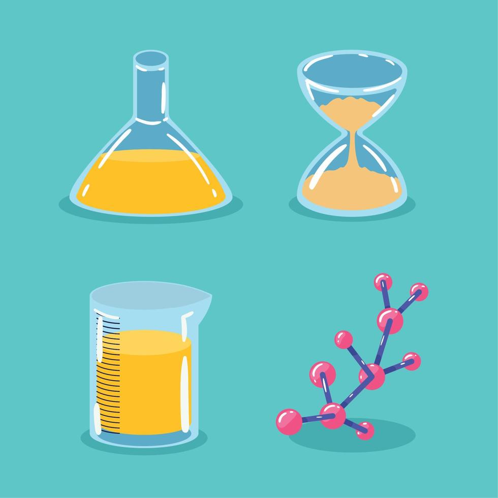 four science lab icons vector