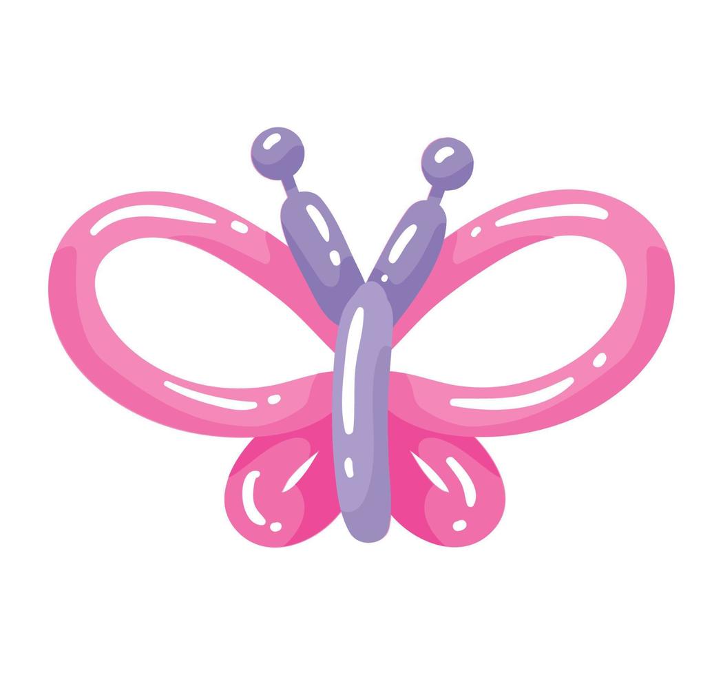 pink butterfly balloon vector