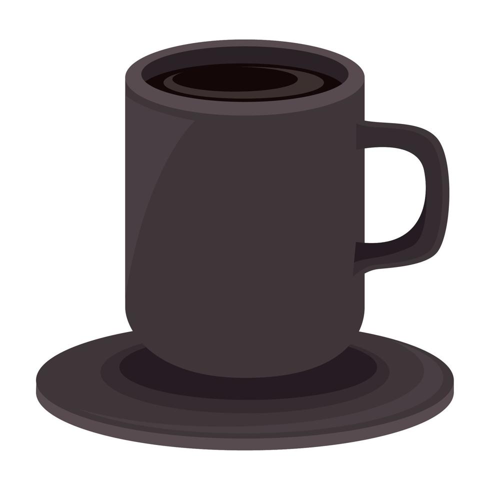 taza de café en plato vector