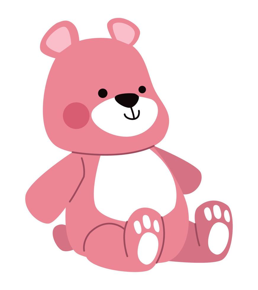 osito de peluche rosa vector