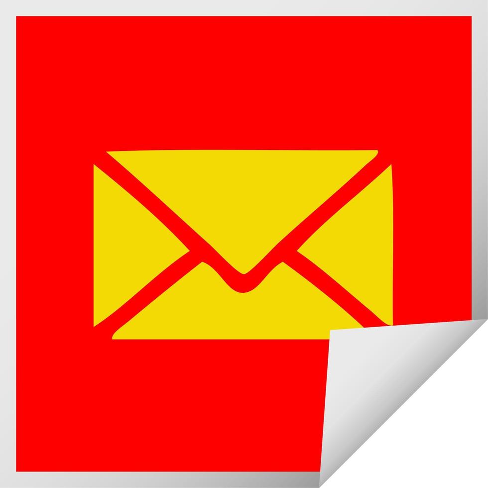 square peeling sticker cartoon paper envelope vector