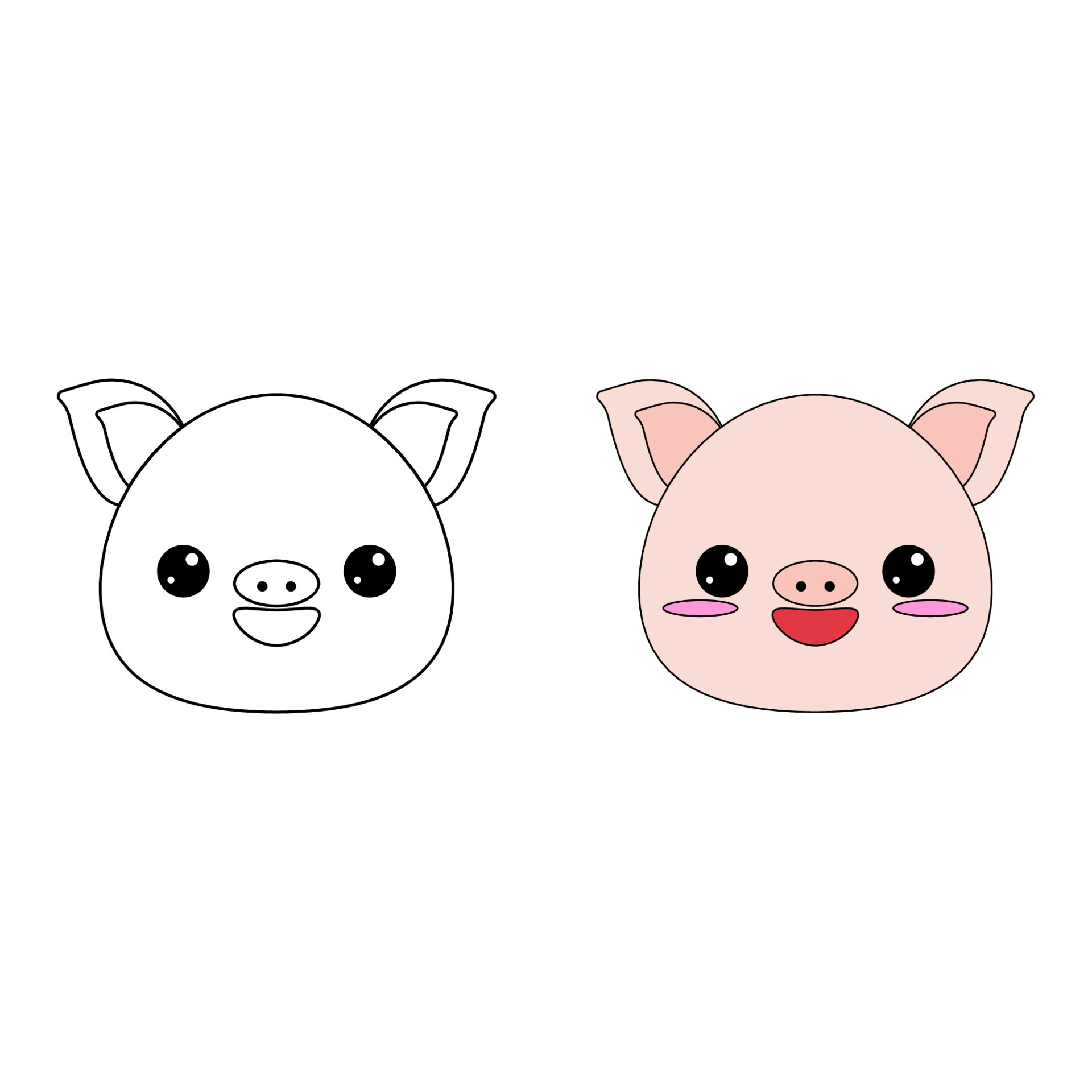 Cute pig drawing of a cartoon animal. Coloring book for kids 10438822 Vector Art at Vecteezy Cute pig drawing of a cartoon animal. Coloring book for kids 10438822 Vector Art at Vecteezy