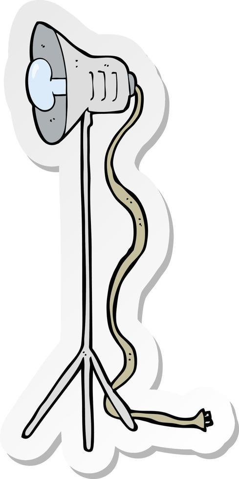 sticker of a cartoon photography studio lamp vector
