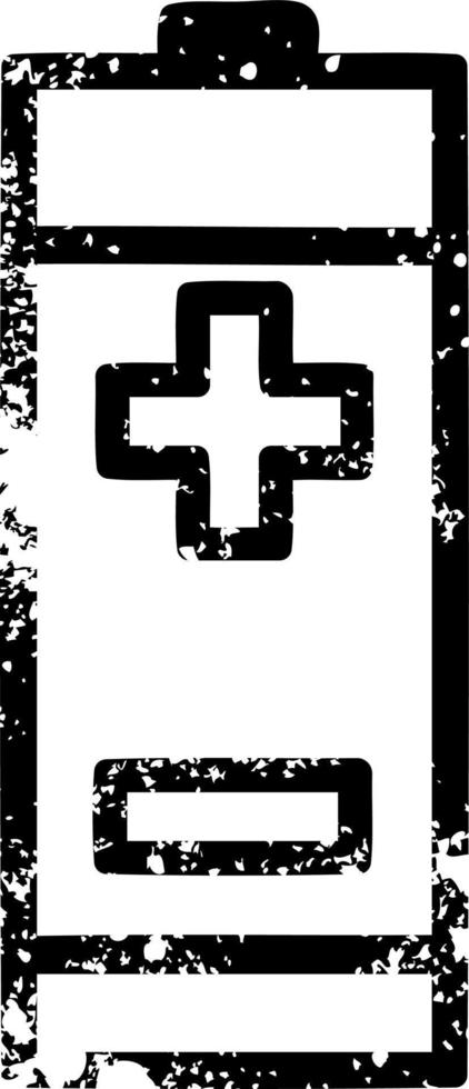 battery distressed icon vector