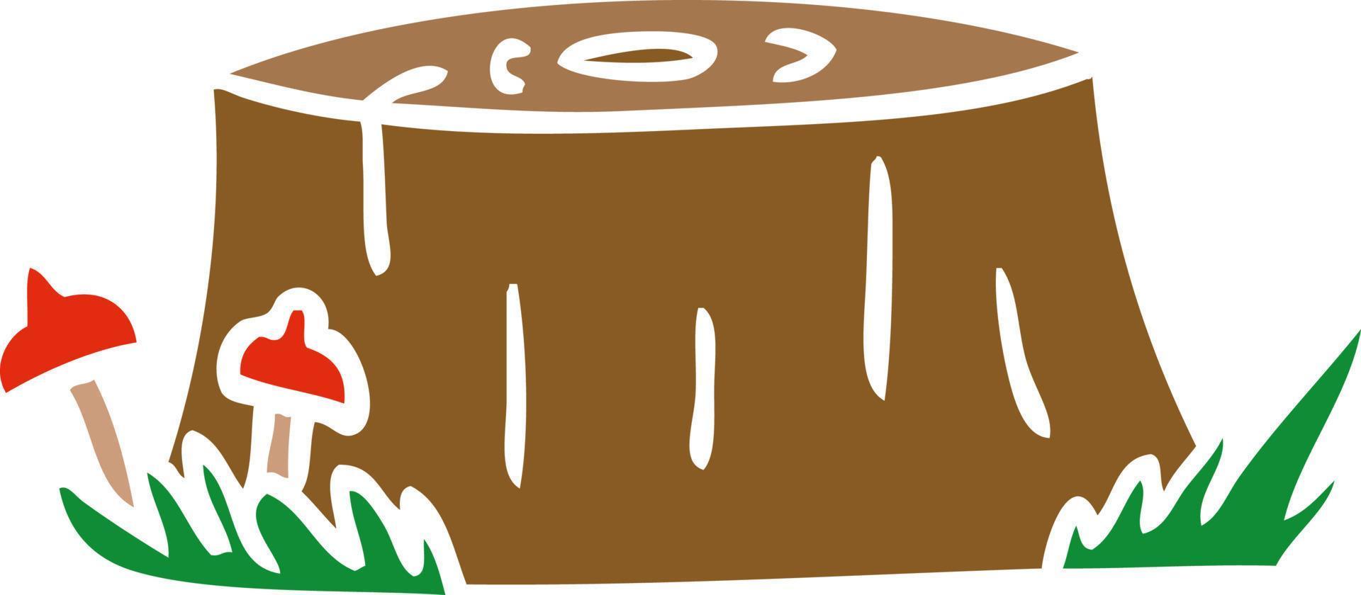 cartoon doodle of a tree log vector